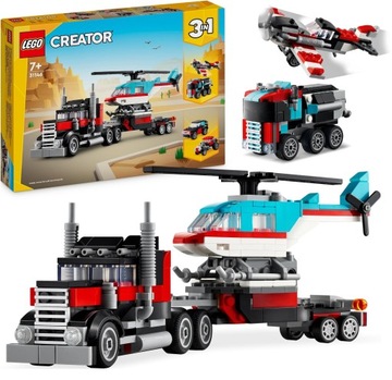 LEGO Creator 31146 Ciężarówka z platformą i helikopter 3w1