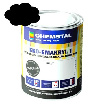 Emalia akrylowa wodna Chemstal 3L CZARNA do drewna