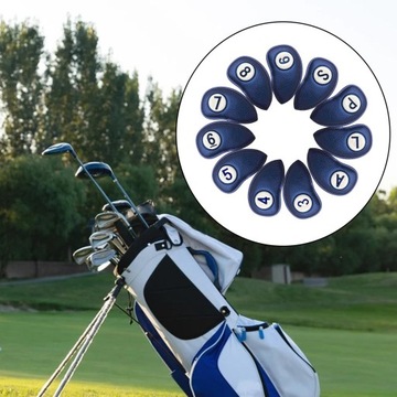 Pokrowce na główkę klubu golfowego Number do hybrydy Fairway Woods Driver, 11 sztuk niebieskie