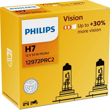 PHILIPS VISION H7 12В 55Вт +30% ЛАМПЫ 2ШТ.