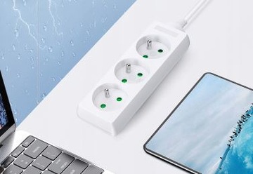 Przedłużacz Listwa Zasilająca z Uziemieniem 2 gniazda 0,5 m