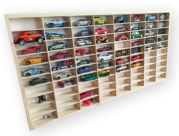 Półka na autka /resoraki typu HOT WHEELS zawieszki gratis ciemne przegródki