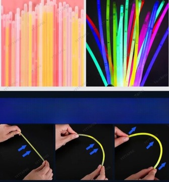 СВЕТЯЩИЕСЯ ФЛУОРЕСЦЕНТНЫЕ ХИМИЧЕСКИЕ БРАСЛЕТЫ 100 шт.