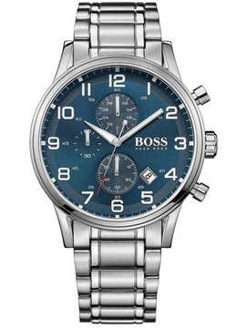 Zegarek męski Hugo Boss Aeroliner 1513183 Srebrna bransoleta + BOX