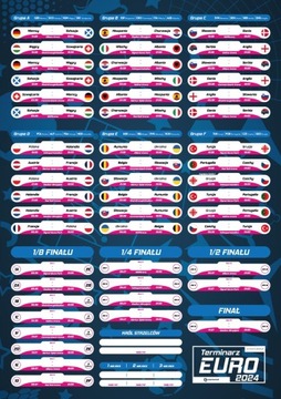 Terminarz Mistrzostw Europy EURO 2024 5 szt A3