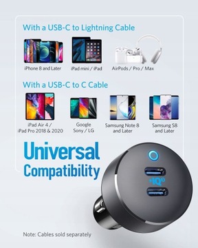 Anker PowerDrive III USB-C Car Charger