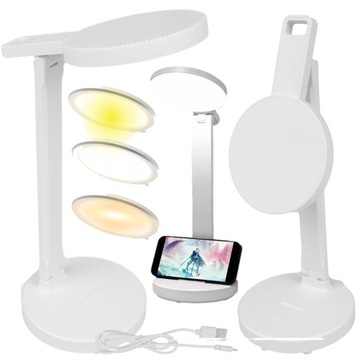 LAMPKA BIURKOWA BIURKO LED NOCNA SZKOLNA DOTYKOWA USB BEZPRZEWODOWA
