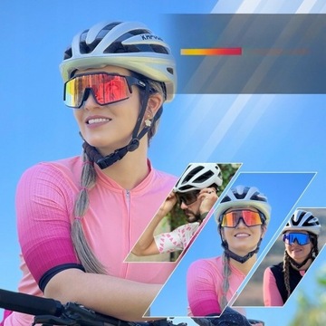 KAPVOE czerwone fotochromowe okulary sportowe rowerowe