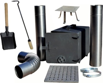 Zestaw wędzarni palenisko ruszt rury kolanko PL
