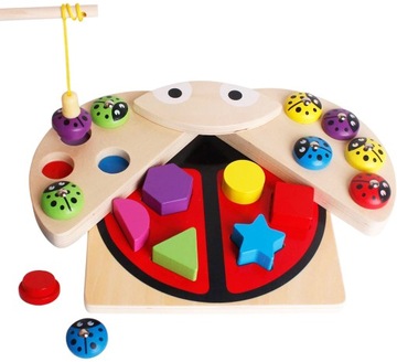 DREWNIANA UKŁADANKA SORTER KLOCKI MONTESSORI