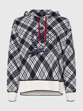 BLUZA TOMMY HILFIGER RELAXED CHECK CREST HOODY XXL