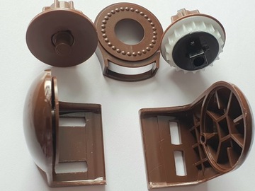 Mechanizm rolety brązowy+koralik, łącznik komplet