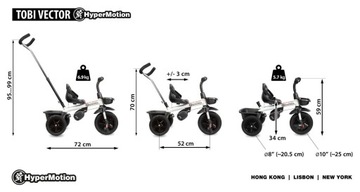 КОРЗИНА ДЛЯ ТРЕХКОЛЕСНОГО ВЕЛОСИПЕДА HyperMotion PUSH RIDE-RIDE РЕМНИ КОРЗИНА Tobi VECTOR Серый