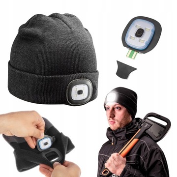 РАБОЧАЯ ШЛЯПА NEO Tools СО СВЕТОДИОДНОЙ ПОДСВЕТКОЙ НАГОЛОВНЫЙ ФОНАРЬ 3 УРОВНЯ СВЕТА 81-621