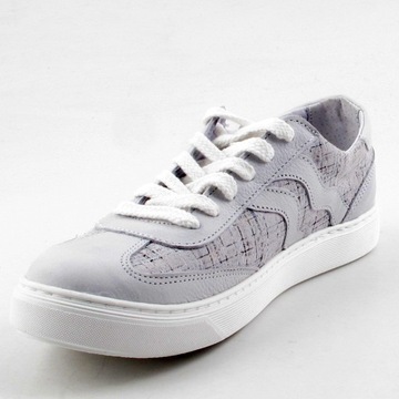 NAGABA 069 BIAŁE SZARE PÓŁBUTY SNEAKERS 67569/38