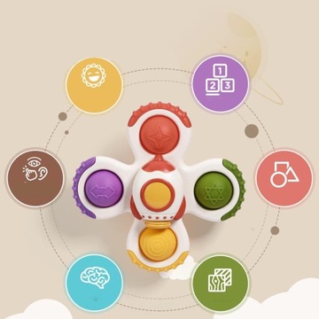 Fidget Spiner СЕНСОРНАЯ ПРИСОСКА Развивающая сенсорная игрушка 3 шт.