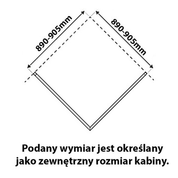 КВАДРАТНАЯ ДУШЕВАЯ КАБИНА KZ08C ХРОМ 90x90 СМ