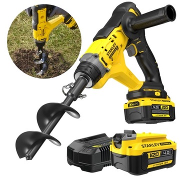 STANLEY ПОЧВЕННАЯ ДРЕЛЬ RITCH V20 SFMCGA75M1 1x4,0 Ач + ШНЕК 76x155 мм