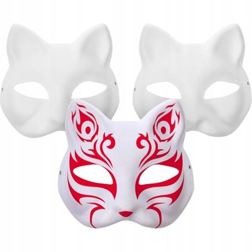 THERIAN COSPLAY МАСКА ДЛЯ КОШКИ ДЛЯ КРАСКИ DIY БЕЛАЯ БУМАГА 10 ШТ.