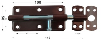 ЗАЩЕЛКА УНИВЕРСАЛЬНАЯ ДЛЯ ВАЛОТ 100 ММ, КОРИЧНЕВАЯ