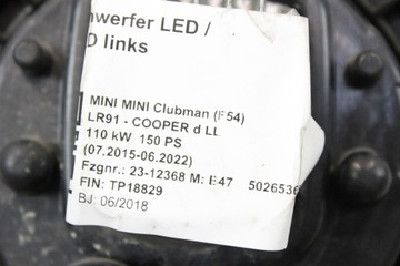 HALOGEN LED DRL LEVÝ PŘEDNÍ NÁRAZNÍKU MINI F54 LCI