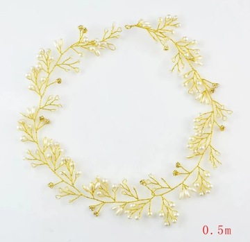 GAŁĄZKA opaska do włosów ślubna ZŁOTY WIANEK ślub