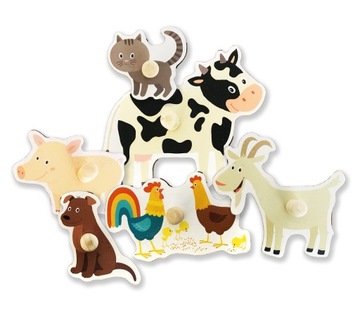 SMILY PLAY Деревянный пазл Монтессори «Ферма»