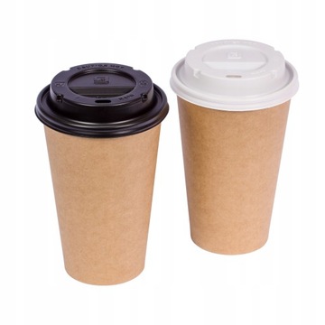KUBKI PAPIEROWE DO KAWY 400ML KRAFT+WIECZKA 50SZT