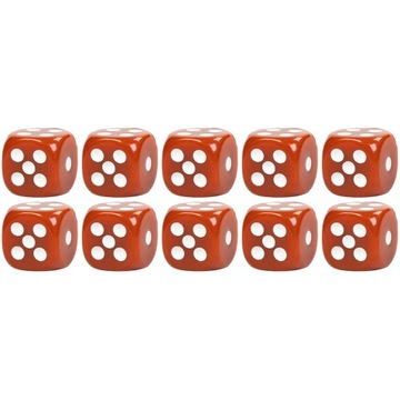 ZESTAW 10 KOSTEK K6 RPG KOŚĆ SZEŚCIOŚCIENNA BRĄZOWA 1,6 CM