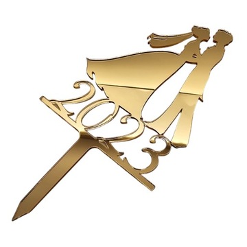 Toppery Love Story + даты Golden Topper Set для торта 3pcs зеркало