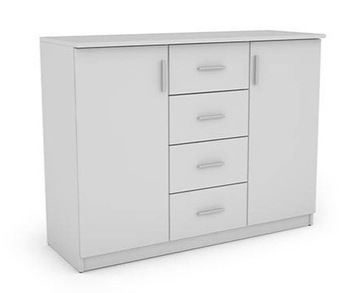 Komoda z Szufladami 120cm Praktyczna Biała