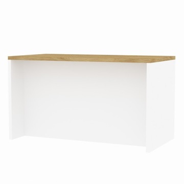 Biała gotowa wyspa kuchenna do kuchni lada 150x80 cm biały mat - dąb hikora