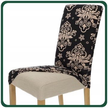 НАБОР ИЗ 6 ШТ. Чехлы НА СТУЛ, ЧЕРНЫЕ, ГИБКИЕ УЗОРЫ