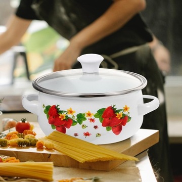 3 шт. Эмалированная суповая кастрюля для домашнего использования.