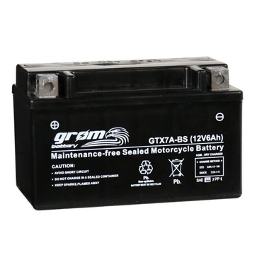 AKUMULATOR GROM GTX7A-BS MTX7A-BS YTX7A-BS 12V 6Ah 120A KATOWICE