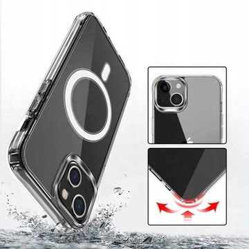 Чехол для iPhone 13|14 УСИЛЕННЫЙ для MAGSAFE ANTI SHOCK CLEAR CASE + Стекло