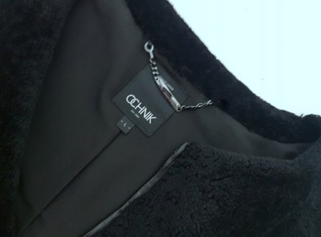 Дубленка натуральная ОЧНИК минимализм овчина угольно-черная L XL