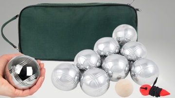 МЯЧИ ДЛЯ БУЛЕ-БОЧЕ С ХРОМИРОВАННЫМИ СТОРОНАМИ, 8 ШТ., КЕЙС ДЛЯ ХРАНЕНИЯ