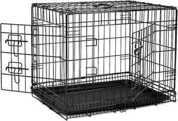 Transporter Klatka dla Psa, Lionto DC00491, Czarna, r. M, 61 x 44 x 51 cm