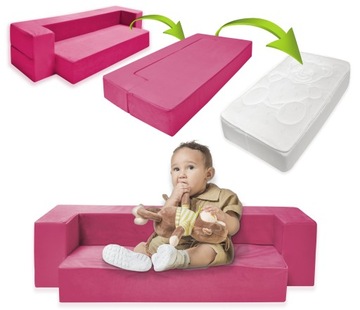 Mini sofa dla dzieci z pianki 60x120 rozkładana do stymulacji i do spania