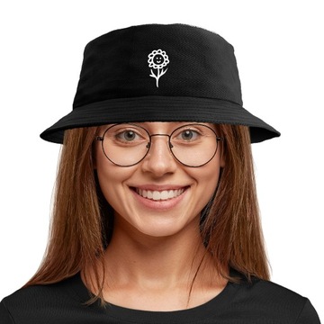 BUCKET HAT UŚMIECH SMILE KWIATEK KAPELUSZ NADRUK