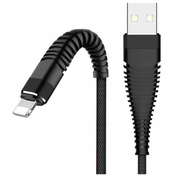 Kabel DO IPHONE SZYBKIE ŁADOWANIE nylon 2m czarny