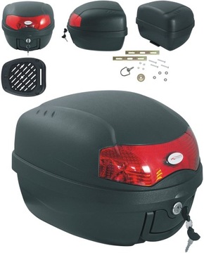 KUFER BAGAŻNIK 28L KASK SKUTER MOTOCYKL + PŁYTA