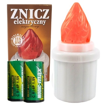 Wkład LED do zniczy Pomarańcz na baterie 118 dni