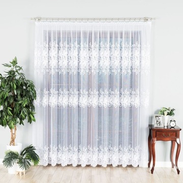 FIRANKA GOTOWA ŻAKARDOWA 230 x 400 CM. Z TAŚMĄ