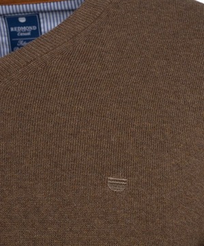 Sweter męski Redmond Casual V-Neck 600/38 Brązowy