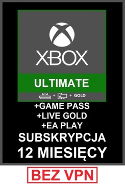 Game Pass ULTIMATE + Live Gold 12 miesięcy BEZ VPN