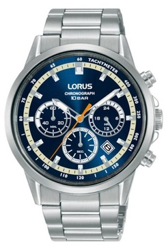 Sportowy zegarek meski Lorus Chrono RT391JX9 WR100M datownik +Box + GRAWER