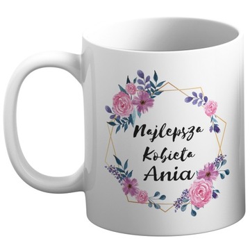 KUBEK na DZIEŃ KOBIET DLA DZIEWCZYNY ŻONY NARZECZONEJ PREZENT IMIĘ od KLASY
