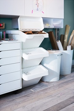 IKEA SORTERA Контейнер для сортировки мусора, белый, 37 литров